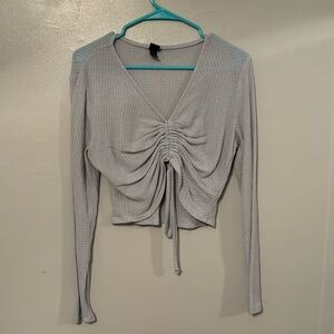 Long sleeve scrunch crop top